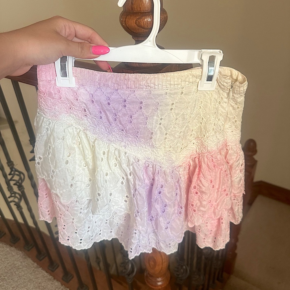 LoveShackFancy Pink and Purple Skirt